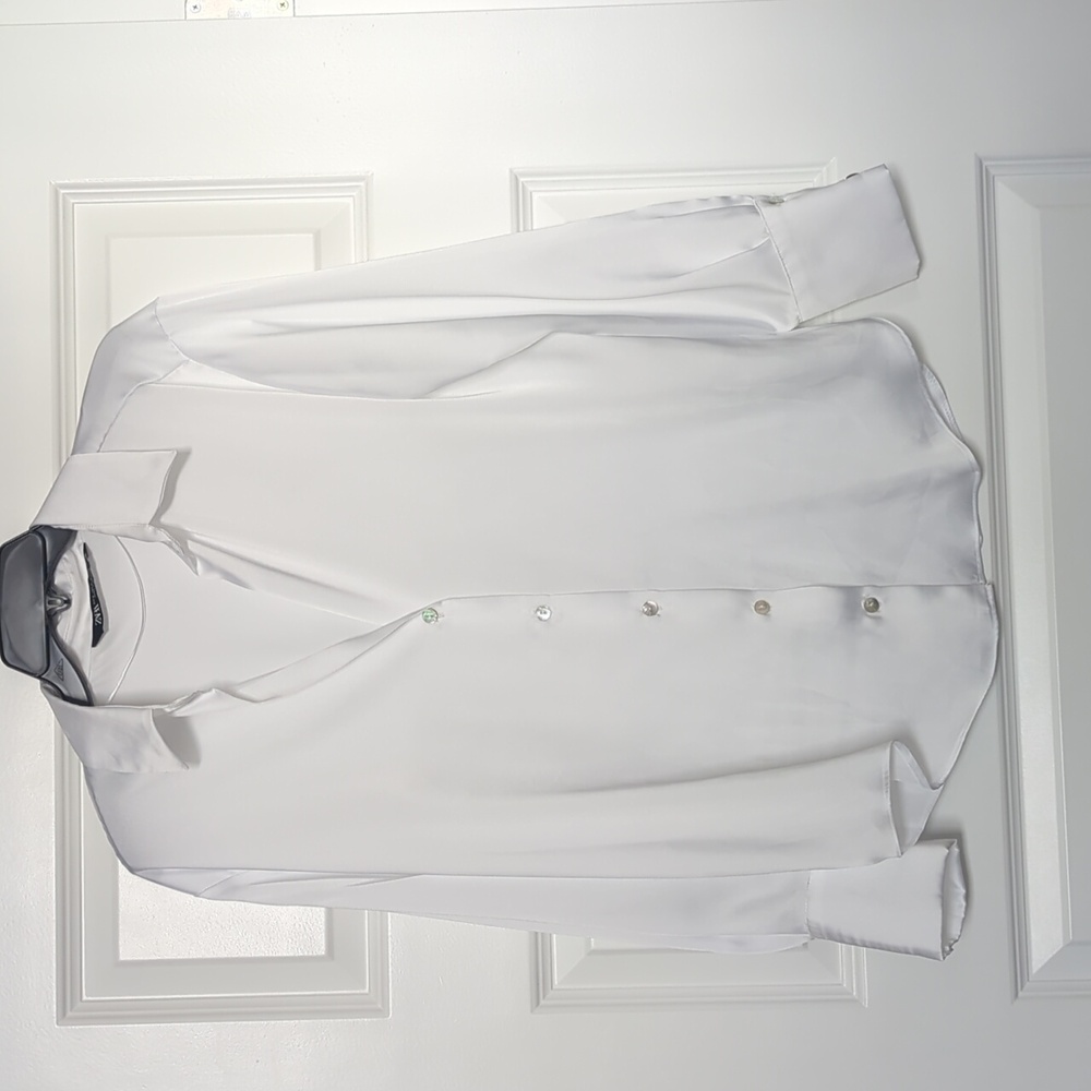 Zara Elegant White Button-Down Shirt